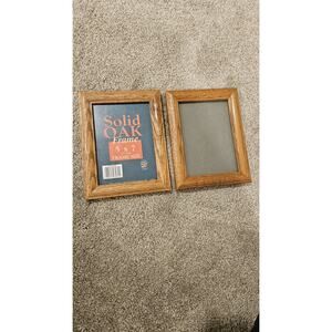 Solid Oak Wood Stained Photo Frame With Glass 5x7